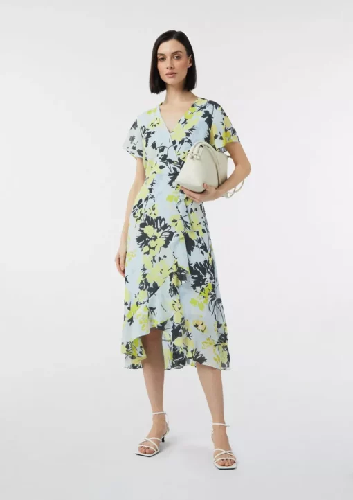 Comma, Flower Dress Light Blue