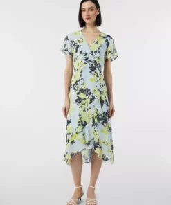 Comma, Flower Dress Light Blue