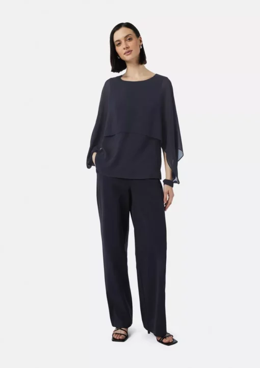 Comma, Chiffon Blouse Navy