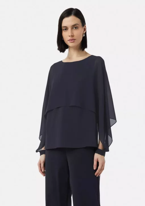 Comma, Chiffon Blouse Navy