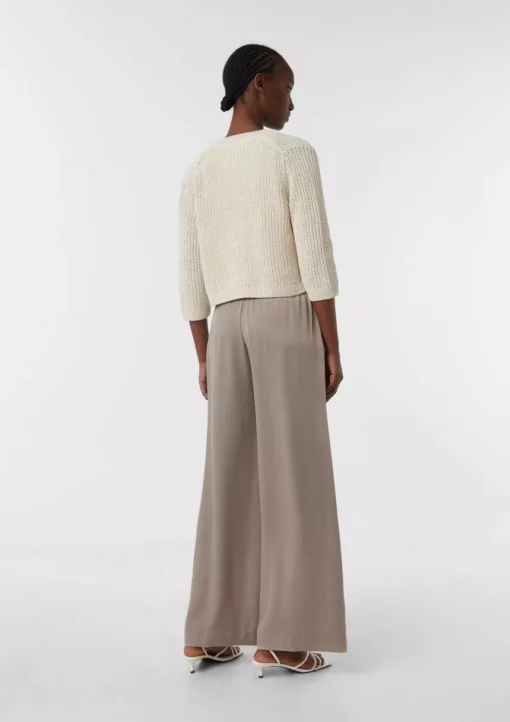 Comma, Ribbed Short Cardigan Light Beige