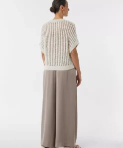 Comma, Short-Sleeved Pullover Light Beige