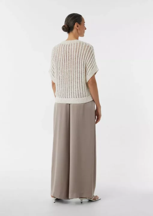 Comma, Short-Sleeved Pullover Light Beige
