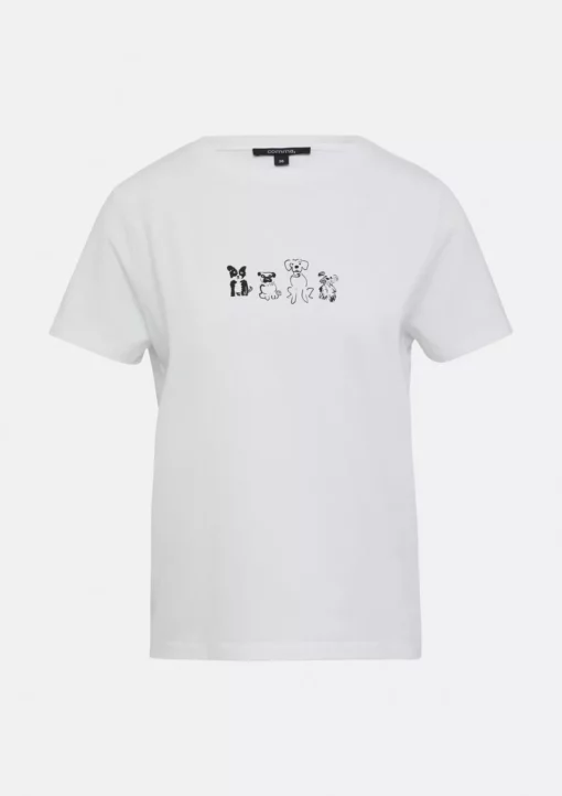 Comma, Print T-shirt White