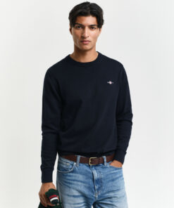 Gant Classic Cotton C-Neck Evening Blue