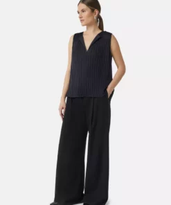 Comma, Pleated Blouse Top Navy