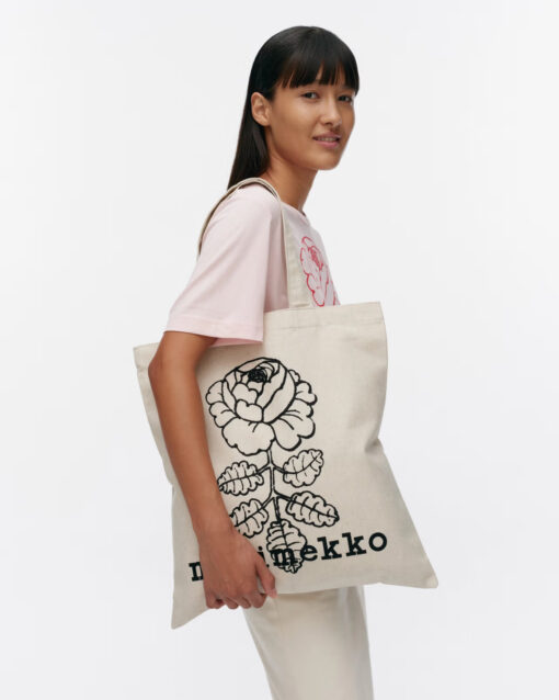 Marimekko Kioski Vankka Vihkiruusu Placement Tote Bag