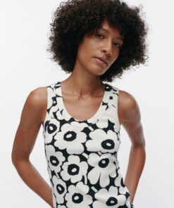 Marimekko Uusia Unikko Jersey Top Black/White