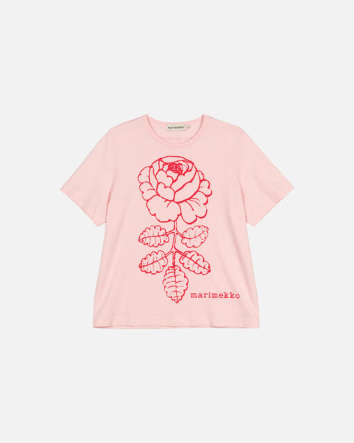 Marimekko Erna Vihkiruusu Placement Tee Light Pink