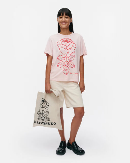 Marimekko Erna Vihkiruusu Placement Tee Light Pink