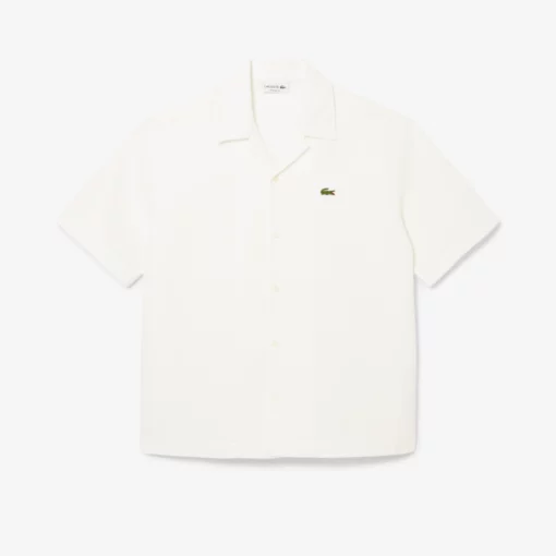 Lacoste Relaxed Fit Waffle Texture Shirt White