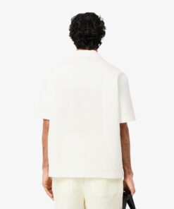 Lacoste Relaxed Fit Waffle Texture Shirt White