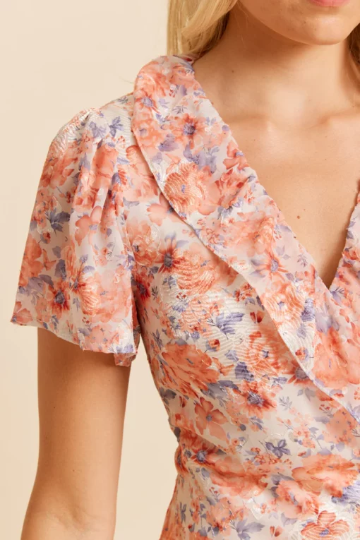Dry Lake Takita Dress Coral Flower