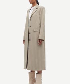 Samsøe Samsøe Safallon Coat Greige Stripe