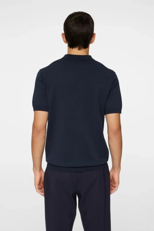 J.Lindeberg Ridge Knitted Polo Shirt JL Navy