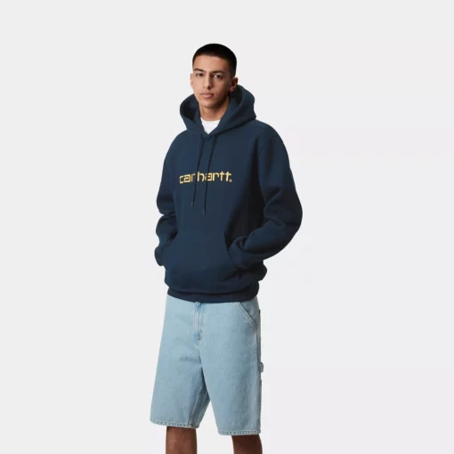 Carhartt WIP Hooded Carhartt Sweat Ink/Air Yellow