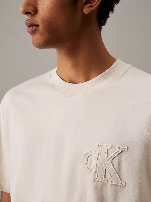 Calvin Klein Logo Appliqué T-shirt Oatmeal