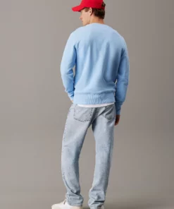 Calvin Klein Cotton Terry Badge Sweatshirt Blue Bell