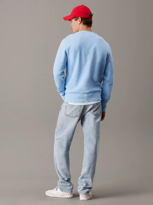 Calvin Klein Cotton Terry Badge Sweatshirt Blue Bell