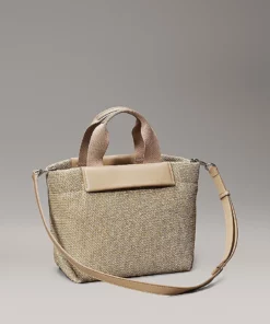 Calvin Klein Small Raffia Tote Bag Crockery