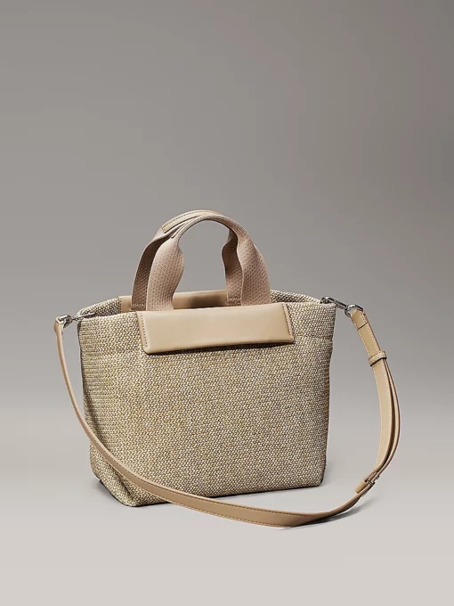 Calvin Klein Small Raffia Tote Bag Crockery