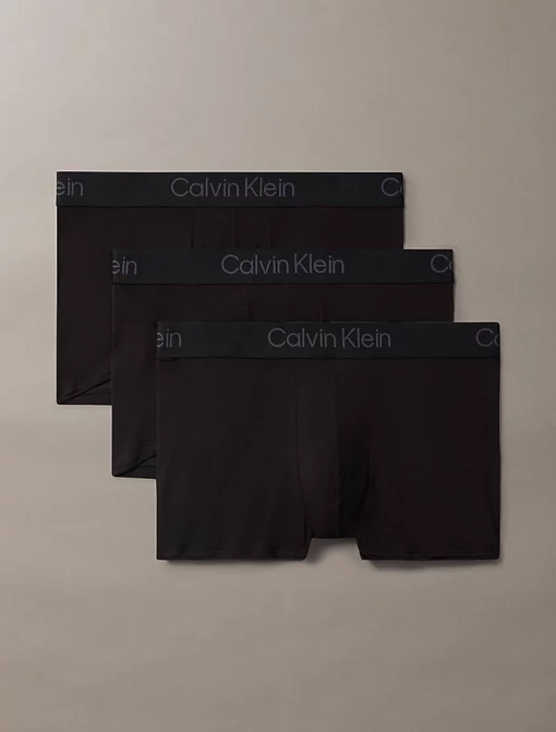 Calvin Klein 3 Pack Trunks Black - Ultra Soft Modal