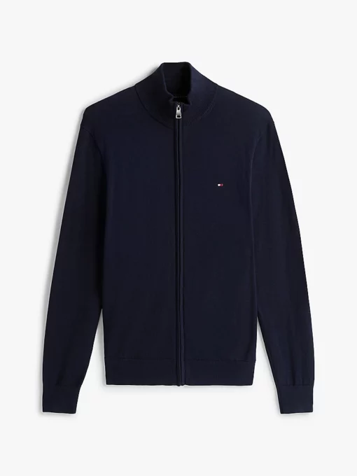 Tommy Hilfiger Mock Neck Zip-Thru Jumper Desert Sky
