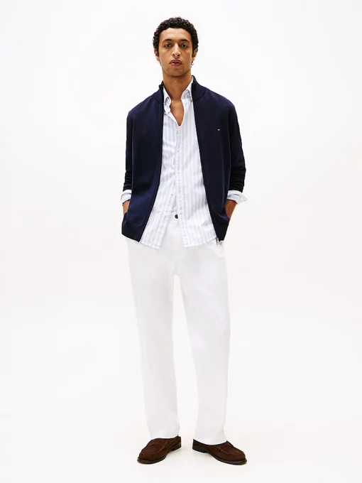 Tommy Hilfiger Mock Neck Zip-Thru Jumper Desert Sky