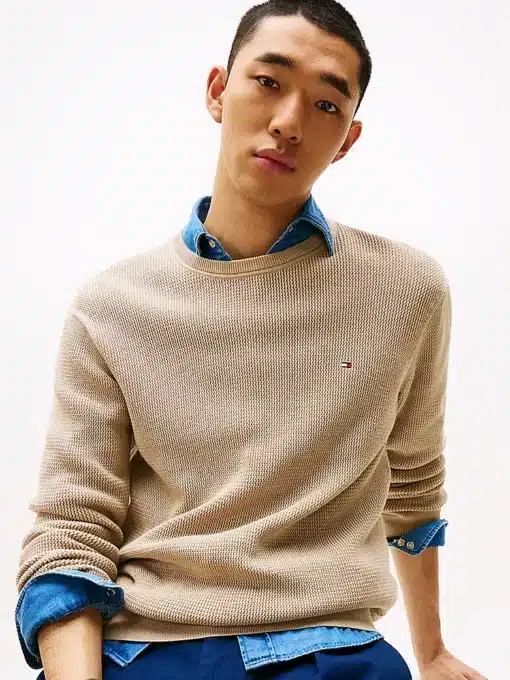 Tommy Hilfiger Racking Structure C-Neck Sweater Sandalwood Heather