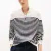 Tommy Hilfiger Racking Structure Zip Mock Ivory petal/Desert Sky