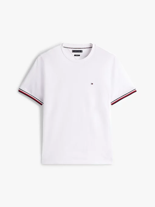 Tommy Hilfiger Signature Cuffs Crew-Neck T-Shirt White