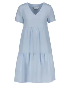 Nakoa Layered Linen Dress Sky Blue