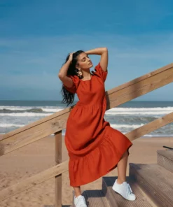 Nakoa Astrid Dress Burnt Orange