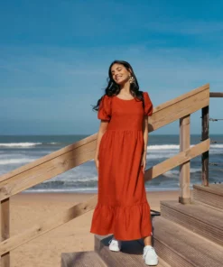 Nakoa Astrid Dress Burnt Orange