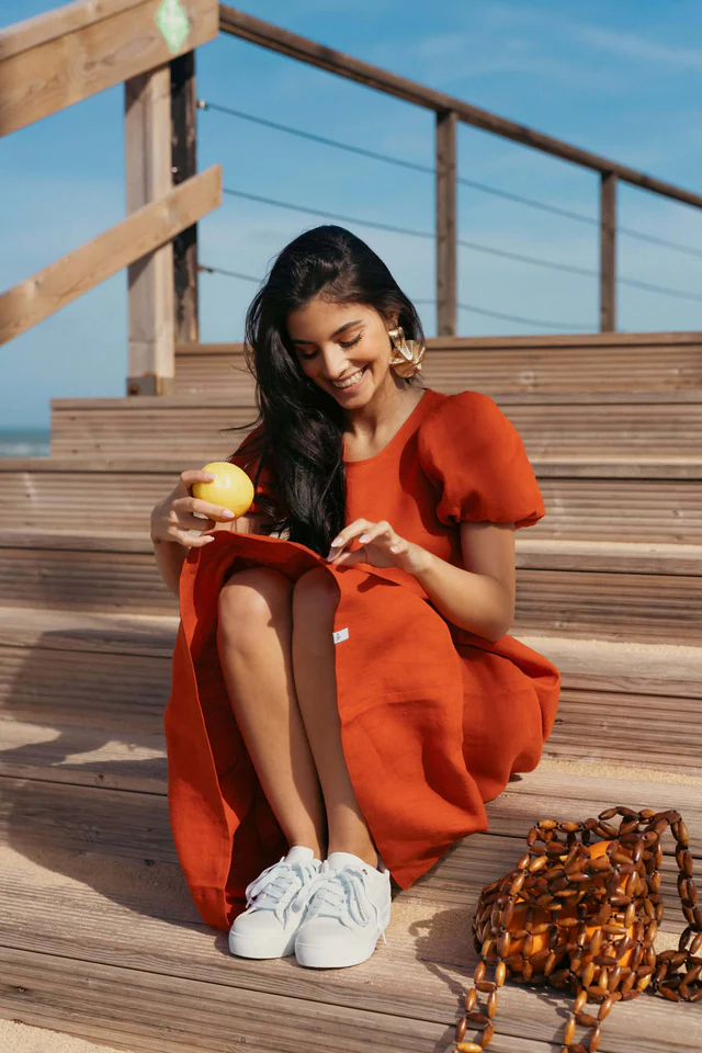 Nakoa Astrid Dress Burnt Orange