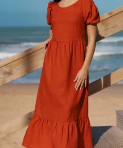 Nakoa Astrid Dress Burnt Orange