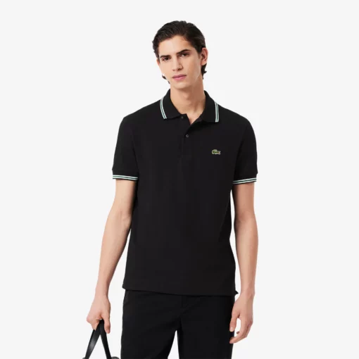 Lacoste Regular Fit Trim Accent L.12.12 Polo Shirt Black