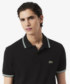 Lacoste Regular Fit Trim Accent L.12.12 Polo Shirt Black