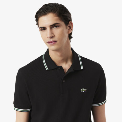 Lacoste Regular Fit Trim Accent L.12.12 Polo Shirt Black
