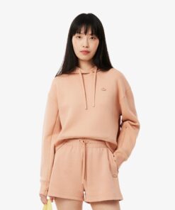 Lacoste Short Cut Cotton Hoodie Pinkish Beige
