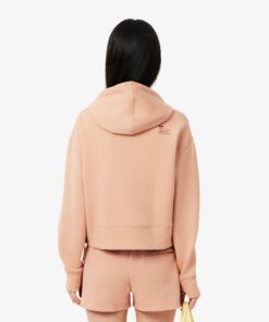 Lacoste Short Cut Cotton Hoodie Pinkish Beige