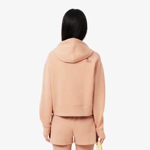 Lacoste Short Cut Cotton Hoodie Pinkish Beige