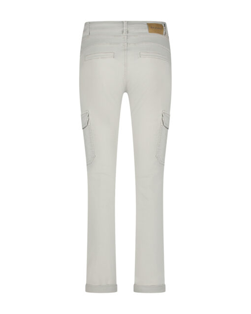 Red Button Cargo Jogger Pants Lightgrey