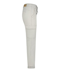 Red Button Cargo Jogger Pants Lightgrey