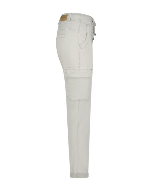 Red Button Cargo Jogger Pants Lightgrey