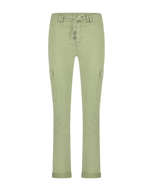 Red Button Cargo Jogger Pants Summer Sage