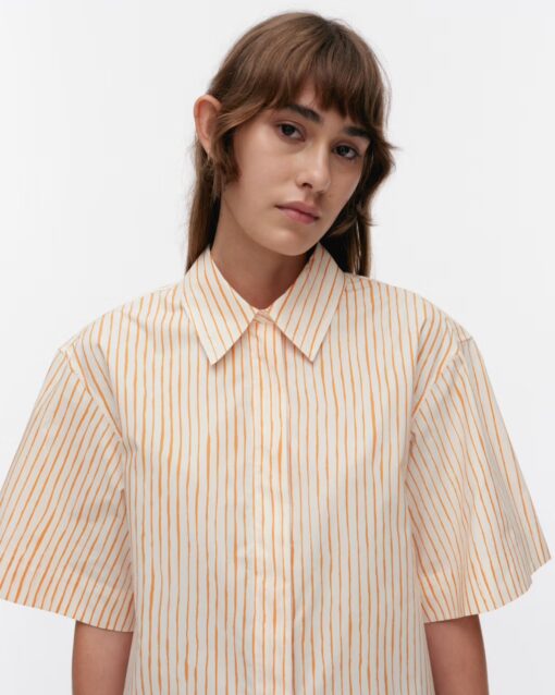 Marimekko Sinertävä Aita Shirt Off white, Orange