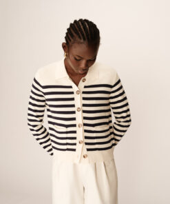 Grace & Mila Cardigan Rayeres Ecru Pam