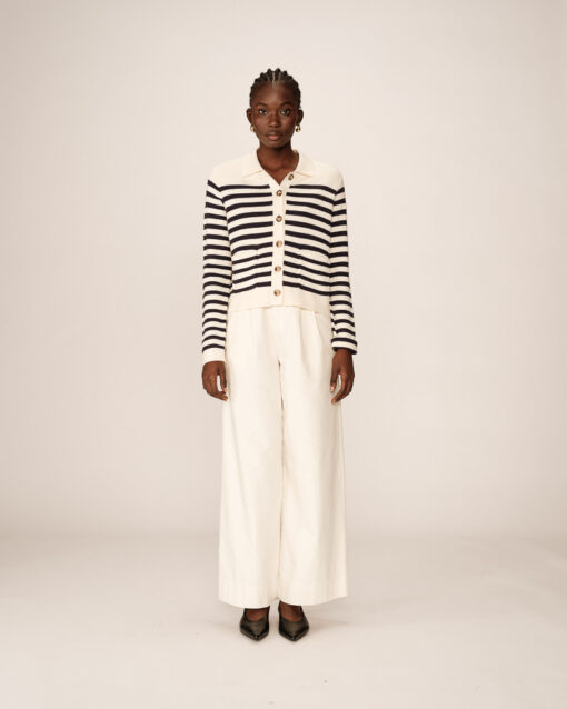 Grace & Mila Cardigan Rayeres Ecru Pam