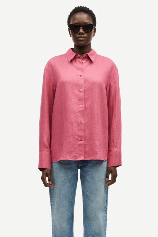 Samsøe Samsøe Sanot Linen  Shirt Rose Wine